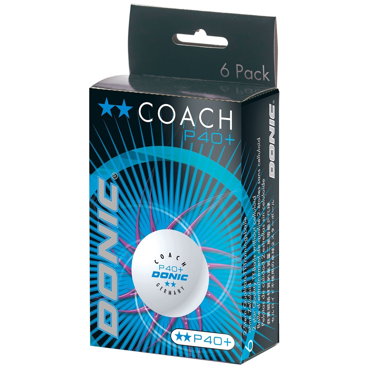 Stalo teniso kamuoliukai Donic Coach P40+** balti (6vnt. pak.)