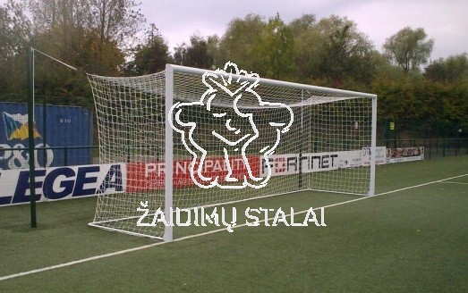 Standartiniai aliuminiai futbolo vartai 7,32x2,44m, įbetonuojami