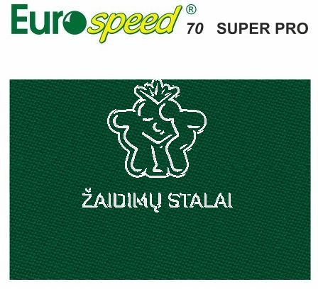 Biliardo audinys Eurosprint 70 Super Pro, 198 cm pločio, žalia spalva