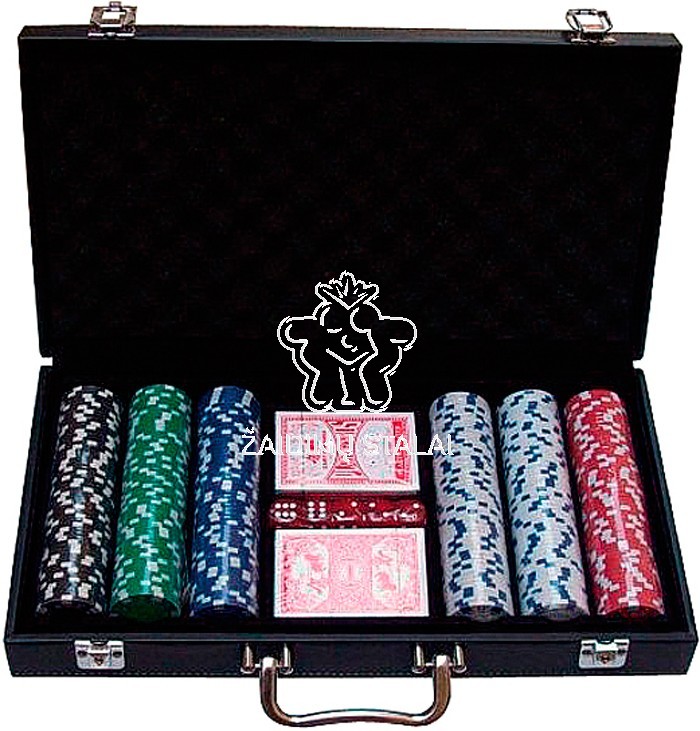 Pokerio rinkinys SUIT 300 žetonų su vertėmis