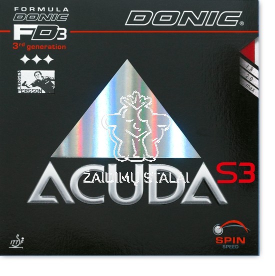 Stalo teniso rakečių guma Donic Acuda S3 Max juoda