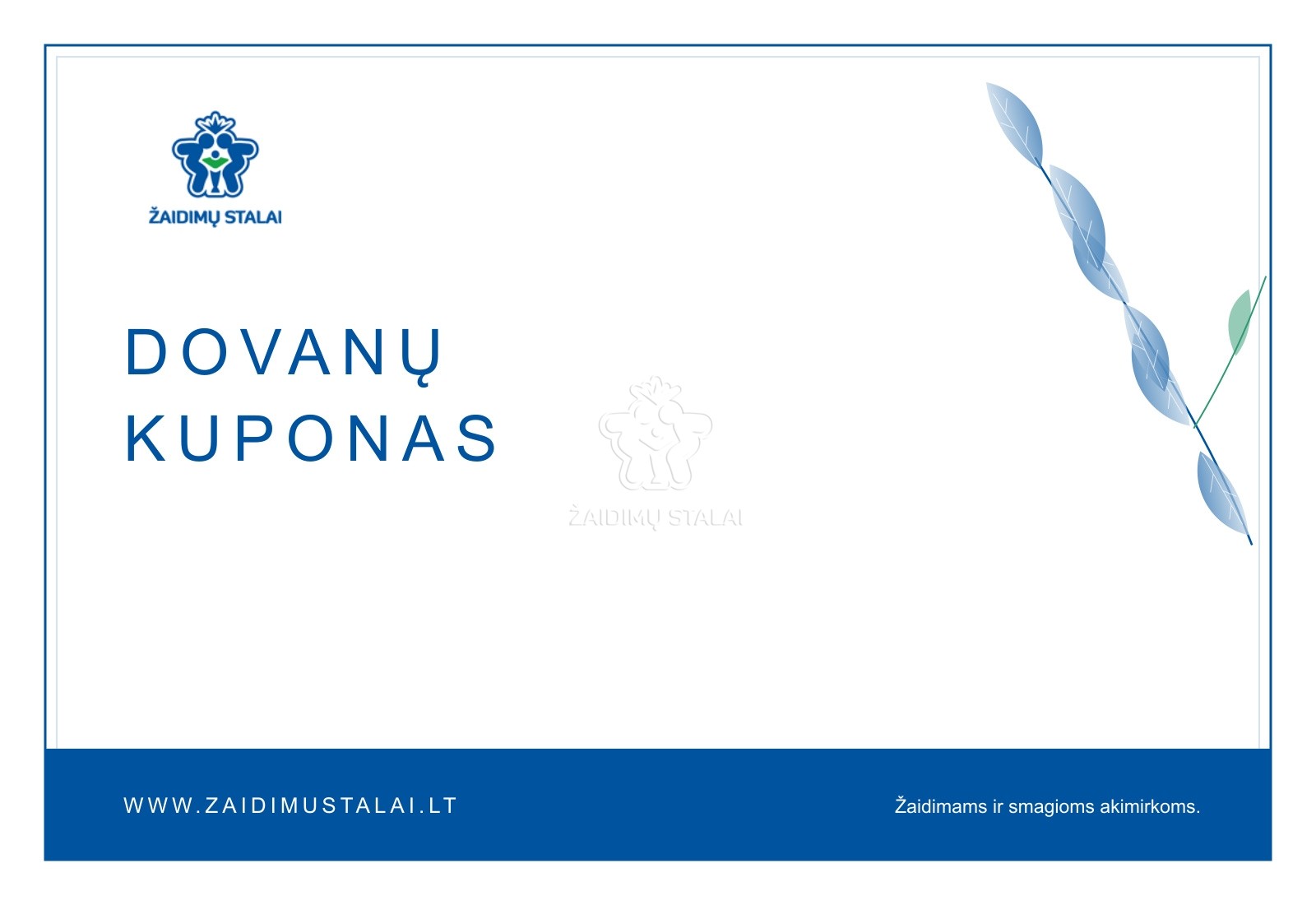 Dovanų kuponas – Žaidimų stalai