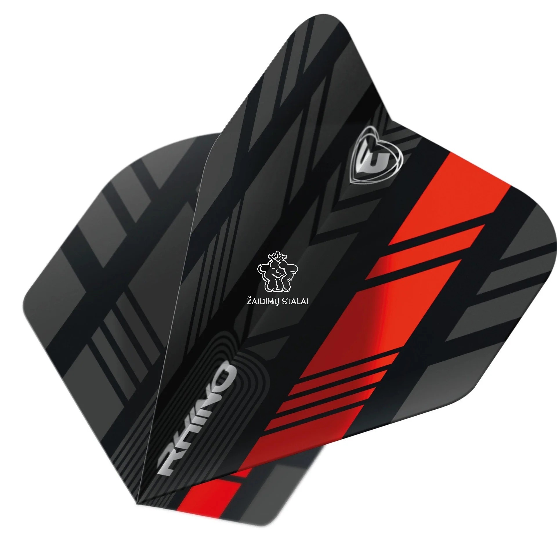 Smiginio strėlyčių sparneliai Winmau Rhino Black and Red Flights