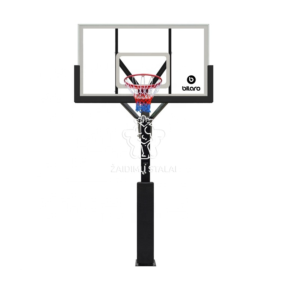 Įbetonuojamas krepšinio stovas Bilaro Tuscon 152x90cm, 8mm polikarbonatas + apsauga